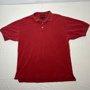 VTG Alexander Julian Colours Mens Red Cotton Pique Short Sleeve Polo Shirt Large